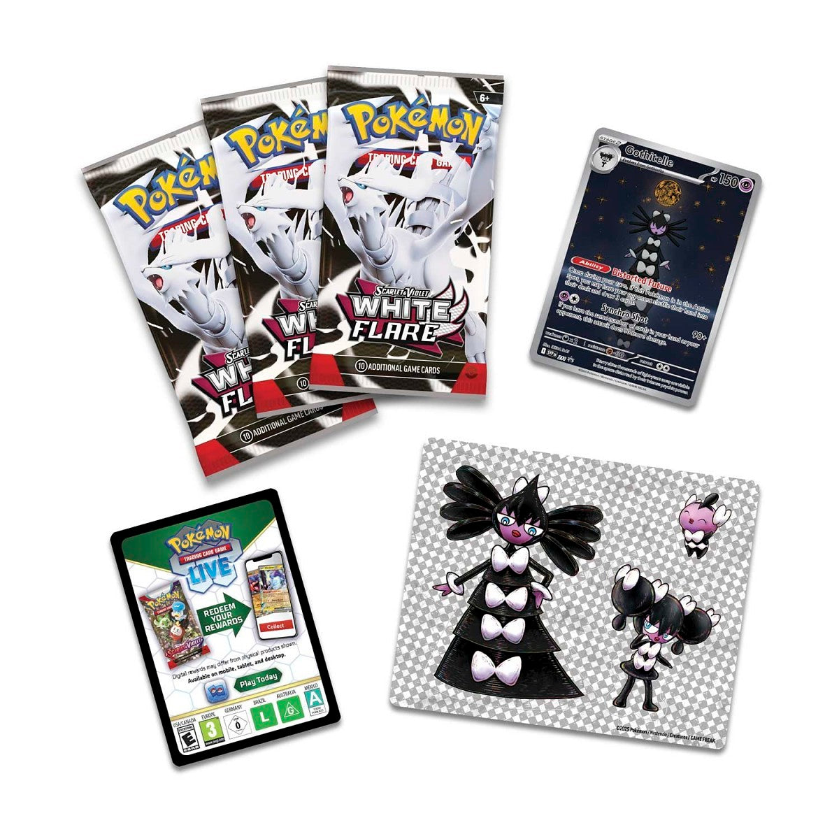White Flare Tech Sticker Collection 3-pack Blister