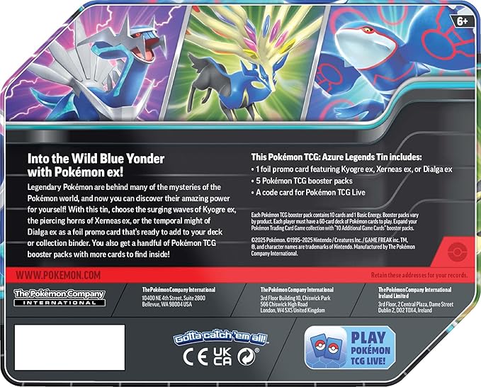 Azure Legends Tin - Kyogre ex